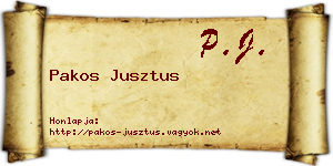 Pakos Jusztus névjegykártya